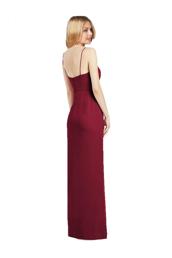 Sleeveless Spaghetti Straps Trumpet Soft Chiffon Formal Dress / Bridesmaid Dress Worcester