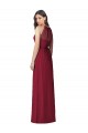 Burgundy Sleeveless Halter Neck Trumpet Soft Chiffon Bridesmaid Dress Worcester