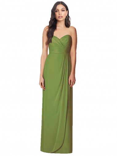 Olive Green Sleeveless Sweetheart Trumpet Soft Chiffon Bridesmaid Dress Worcester