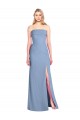 Dusty Blue Sleeveless Strapless Trumpet Soft Chiffon Bridesmaid Dress Worcester
