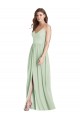 Criss Cross Back Sleeveless Spaghetti Straps A-Line Soft Chiffon Semi Formal Evening Dress / Bridesmaid Dress Worcester