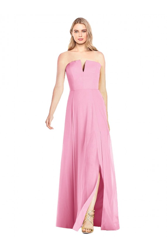 Sleeveless V-Neck Trumpet Soft Chiffon Semi Formal Evening Dress / Bridesmaid Dress Worcester
