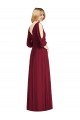 V-Back Bell Sleeves V-Neck Trumpet Soft Chiffon Formal Dress / Bridesmaid Dress Worcester
