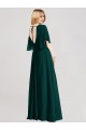 Open Back Flutter Sleeves Round Neck A-Line Soft Chiffon Bridesmaid Dress Worcester