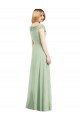 Sage Sleeveless Off the Shoulder Trumpet Soft Chiffon Bridesmaid Dress Worcester