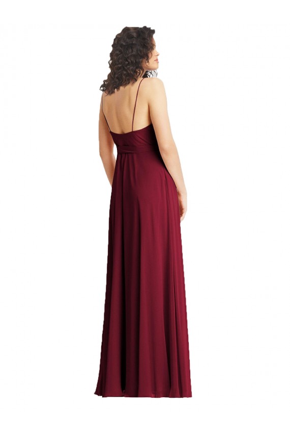 Sleeveless Spaghetti Straps Trumpet Soft Chiffon Formal Evening Gown / Bridesmaid Dress Worcester