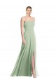 Low Back Sleeveless Spaghetti Straps Trumpet Soft Chiffon Formal Evening Gown / Bridesmaid Dress Worcester