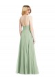 Low Back Sleeveless Spaghetti Straps Trumpet Soft Chiffon Formal Evening Gown / Bridesmaid Dress Worcester