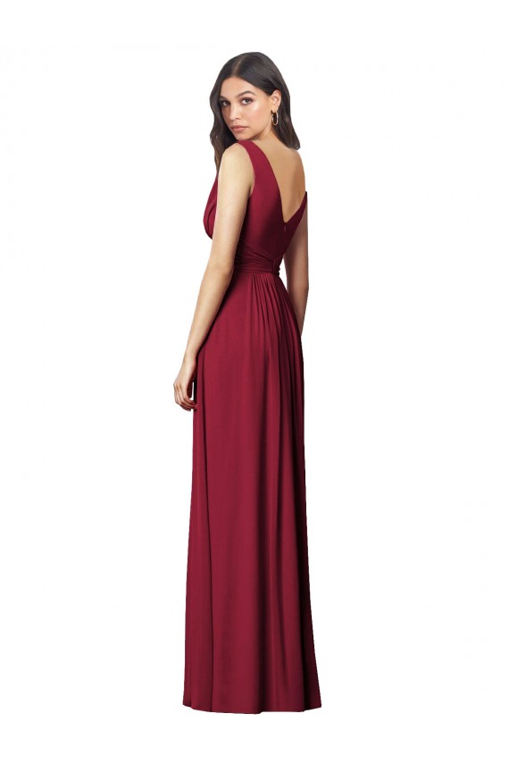 V-Back Royal Blue Sleeveless V-Neck A-Line Soft Chiffon Semi Formal Evening Dress / Bridesmaid Dress Worcester