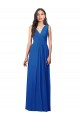 V-Back Royal Blue Sleeveless V-Neck A-Line Soft Chiffon Semi Formal Evening Dress / Bridesmaid Dress Worcester