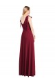 V-Back Coral Sleeveless V-Neck Trumpet Soft Chiffon Bridesmaid Dress Worcester