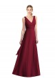 V-Back Burgundy Sleeveless V-Neck A-Line Chiffon Bridesmaid Dress Worcester