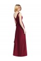 V-Back Burgundy Sleeveless V-Neck A-Line Chiffon Bridesmaid Dress Worcester