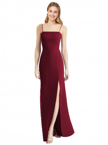 Tie Back Sleeveless Spaghetti Straps Trumpet Soft Chiffon Bridesmaid Dress Worcester