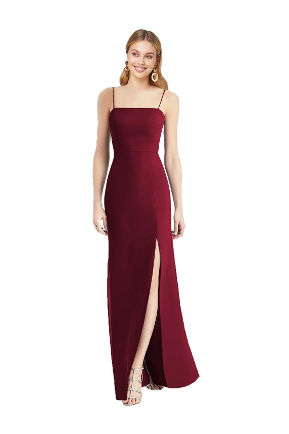 Tie Back Sleeveless Spaghetti Straps Trumpet Soft Chiffon Bridesmaid Dress Worcester