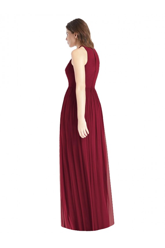 Lilac Sleeveless Halter Neck A-Line Soft Chiffon Bridesmaid Dress Worcester
