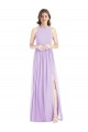 Lilac Sleeveless Halter Neck A-Line Soft Chiffon Bridesmaid Dress Worcester
