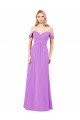 Violet Sleeveless Off the Shoulder A-Line Soft Chiffon Bridesmaid Dress Worcester