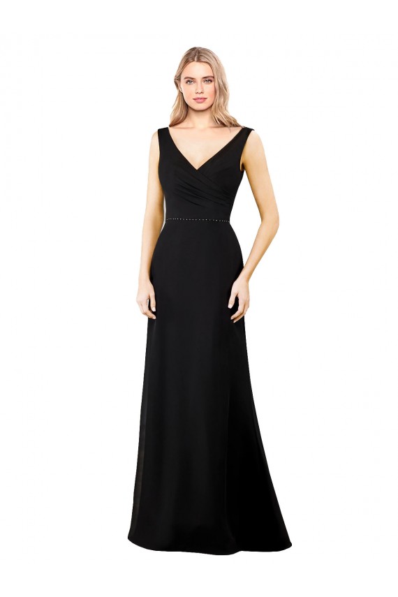 V-Back Sleeveless V-Neck A-Line Soft Chiffon Prom Dress / Bridesmaid Dress Worcester