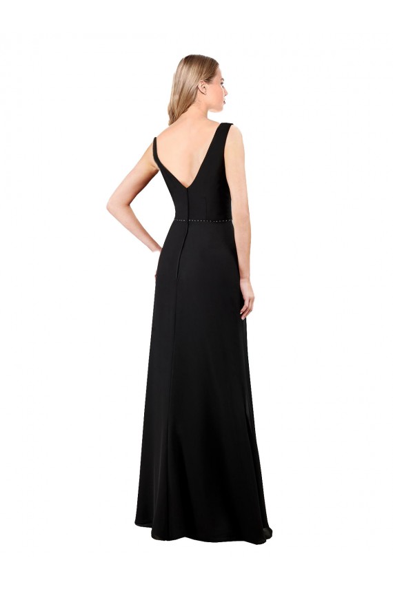 V-Back Sleeveless V-Neck A-Line Soft Chiffon Prom Dress / Bridesmaid Dress Worcester