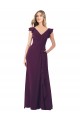 Grape Cap Sleeves V-Neck A-Line Soft Chiffon Formal Dress / Bridesmaid Dress Worcester