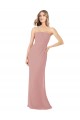 Dusty Pink Sleeveless Strapless Sheath Soft Chiffon Bridesmaid Dress Worcester