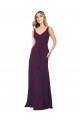 Grape Sleeveless V-Neck A-Line Chiffon Bridesmaid Dress Worcester