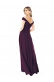 Grape Sleeveless Off the Shoulder A-Line Soft Chiffon Bridal Party Dress Worcester