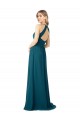 Open Back Sleeveless High Neck A-Line Soft Chiffon Bridesmaid Dress Worcester