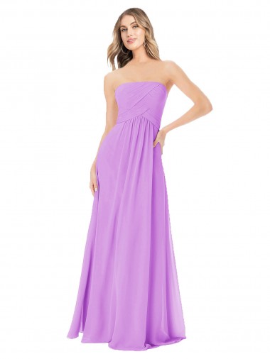 Violet Sleeveless Strapless A-Line Soft Chiffon Bridesmaid Dress Worcester