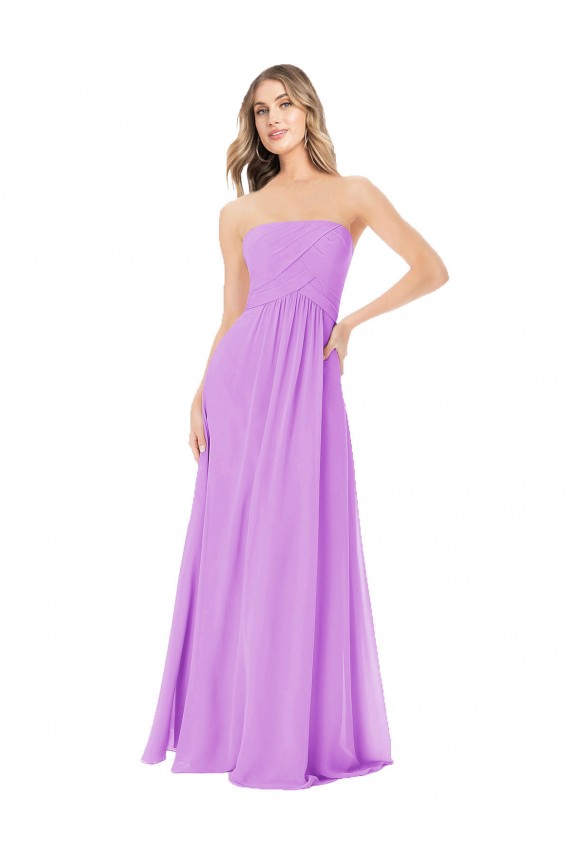 Violet Sleeveless Strapless A-Line Soft Chiffon Bridesmaid Dress Worcester