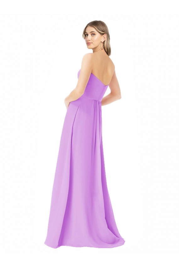 Violet Sleeveless Strapless A-Line Soft Chiffon Bridesmaid Dress Worcester