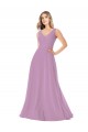 Sleeveless V-Neck A-Line Soft Chiffon Bridal Party Dress Worcester