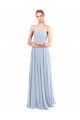 Low Back Light Sky Blue Sleeveless Spaghetti Straps A-Line Soft Chiffon Bridesmaid Dress Worcester