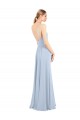 Low Back Light Sky Blue Sleeveless Spaghetti Straps A-Line Soft Chiffon Bridesmaid Dress Worcester