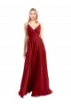V-Back Sleeveless Spaghetti Straps A-Line Luxe Chiffon Bridesmaid Dress Worcester