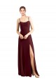 Burgundy Gold Sleeveless Spaghetti Straps A-Line Chiffon Bridesmaid Dress / Evening Dress Worcester