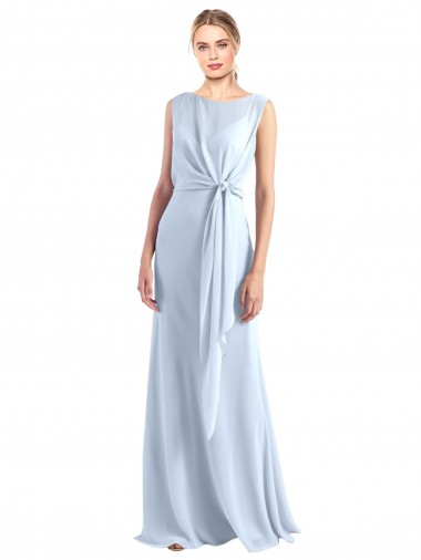 Keyhole Back Sleeveless V-Neck A-Line Chiffon Bridesmaid Dress / Evening Gowns Worcester