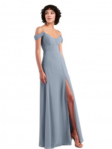 Sleeveless Off the Shoulder A-Line Chiffon Formal Dress / Bridesmaid Dress Worcester