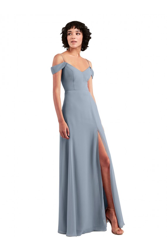 Sleeveless Off the Shoulder A-Line Chiffon Formal Dress / Bridesmaid Dress Worcester