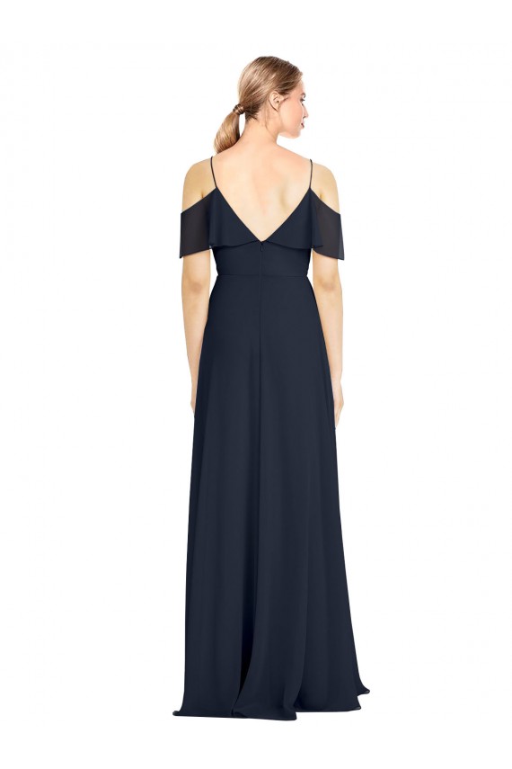 V-Back Sleeveless Off the Shoulder A-Line Lxue Chiffon Bridesmaid Dress Worcester
