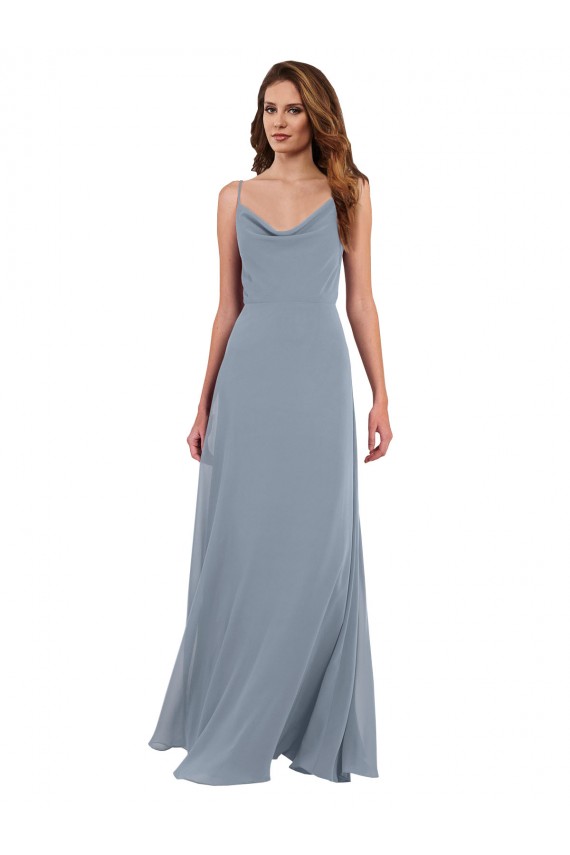 V-Back Sleeveless Cowl Neck A-Line Soft Chiffon Formal Dress / Bridesmaid Dress Worcester