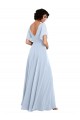 V-Back Split Sleeves V-Neck A-Line Soft Chiffon Bridesmaid Dresses Worcester