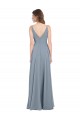 V-Back Sleeveless V-Neck A-Line Chiffon Bridesmaid Dress / Evening Gowns Worcester