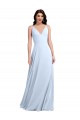 Keyhole Back Sleeveless V-Neck A-Line Soft Chiffon Evening Dress / Bridesmaid Dress Worcester