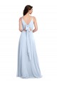 Keyhole Back Sleeveless V-Neck A-Line Soft Chiffon Evening Dress / Bridesmaid Dress Worcester
