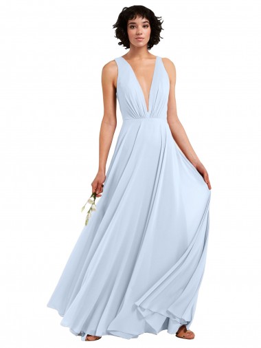 Sleeveless V-Neck A-Line Soft Chiffon Bridesmaid Dresses Worcester