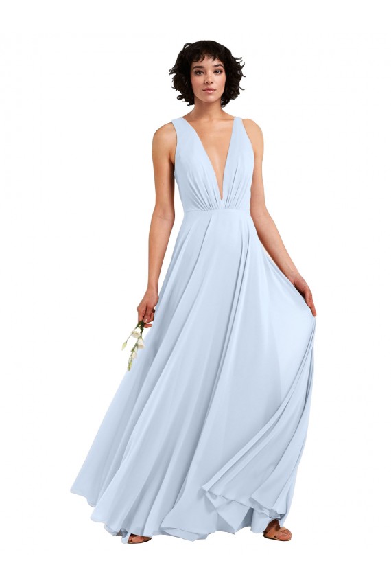Sleeveless V-Neck A-Line Soft Chiffon Bridesmaid Dresses Worcester