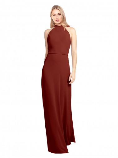 Open Back Sleeveless Halter Neck A-Line Soft Chiffon Prom Dress / Bridesmaid Dress Worcester