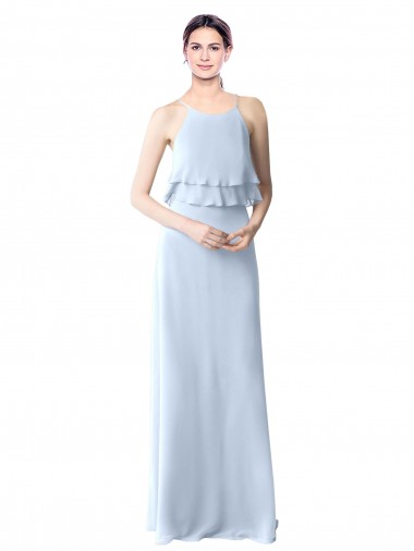 Sleeveless Halter Neck A-Line Soft Chiffon Bridesmaid Dresses Worcester